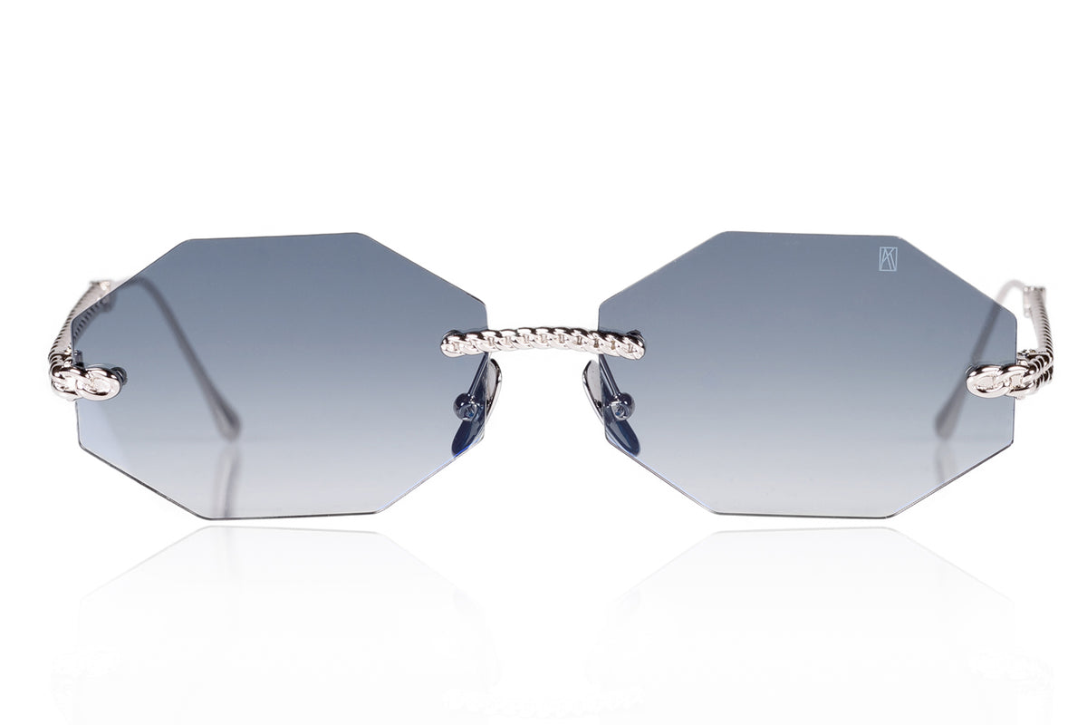 CHAIN NEST SUN - OCTAGONAL - White gold grey