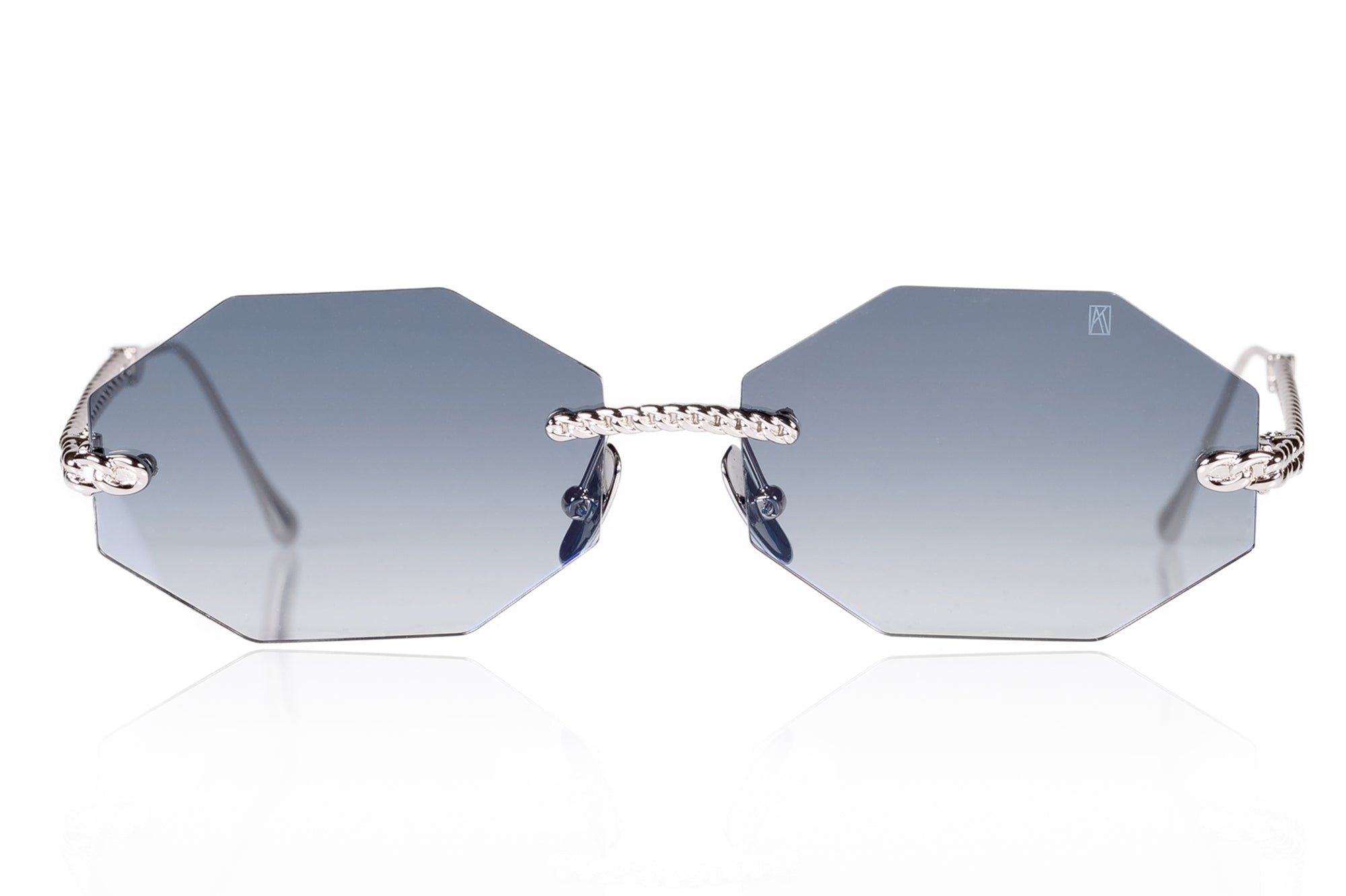 CHAIN NEST SUN - OCTAGONAL - White gold grey