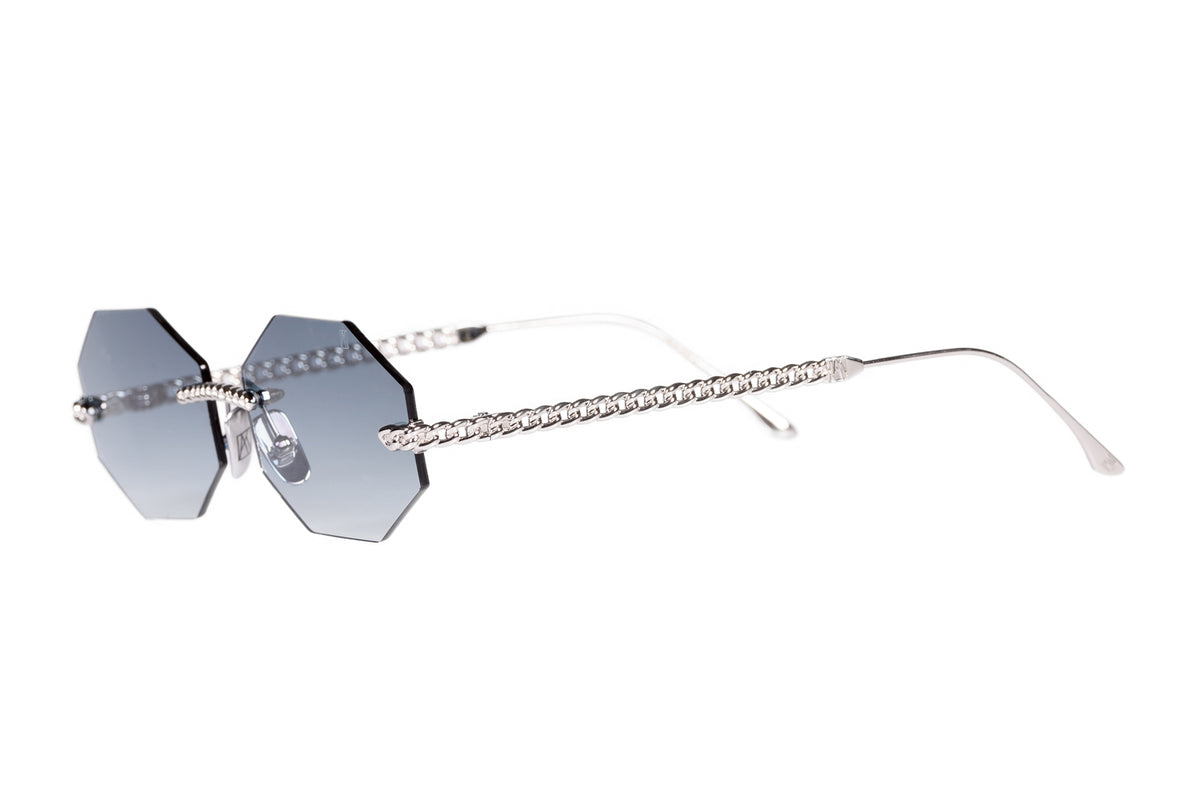CHAIN NEST SUN - OCTAGONAL - White gold grey